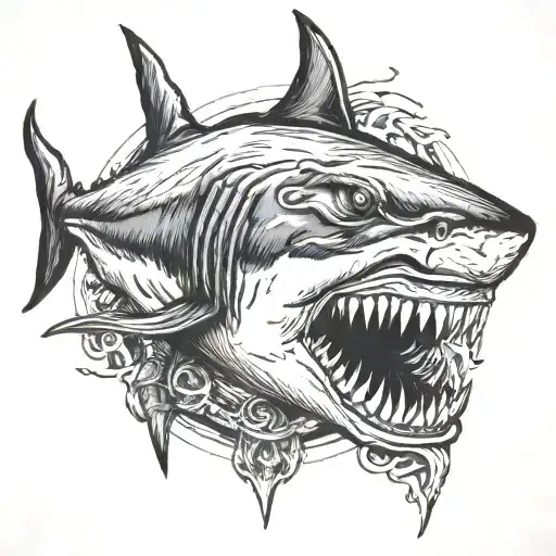 Shark With Anchor In Mouth