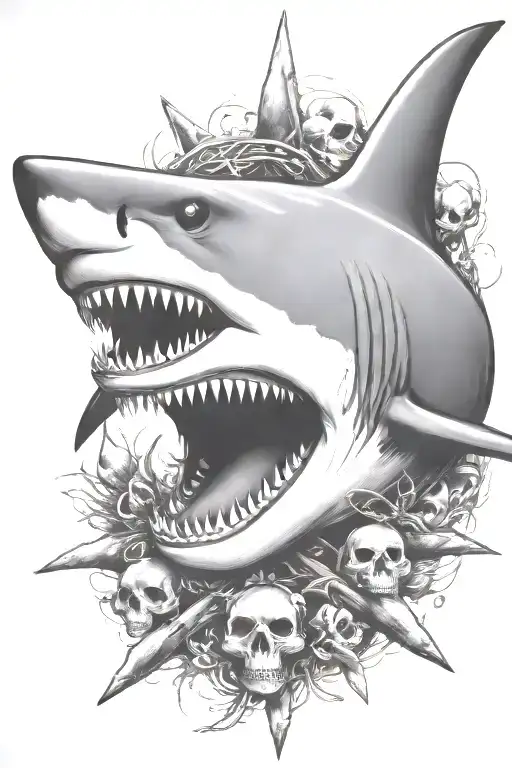 Shark With Skull And Crossbones