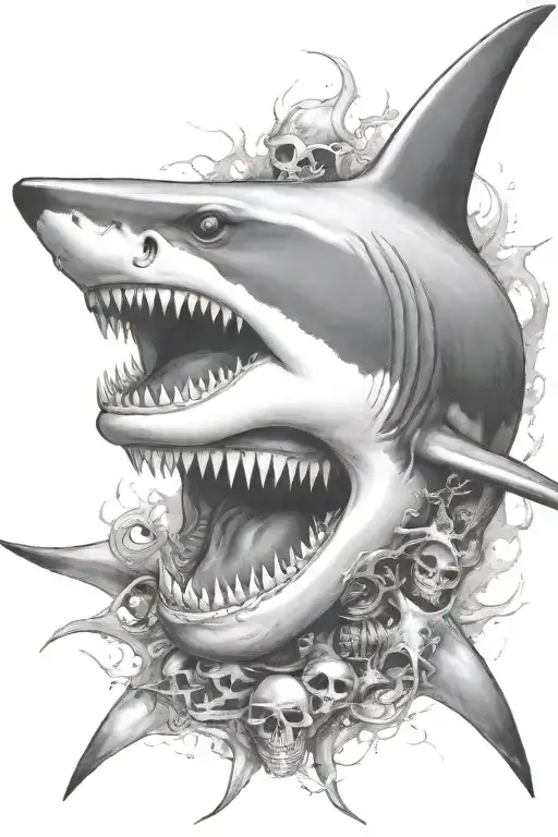 Shark With Skull And Crossbones