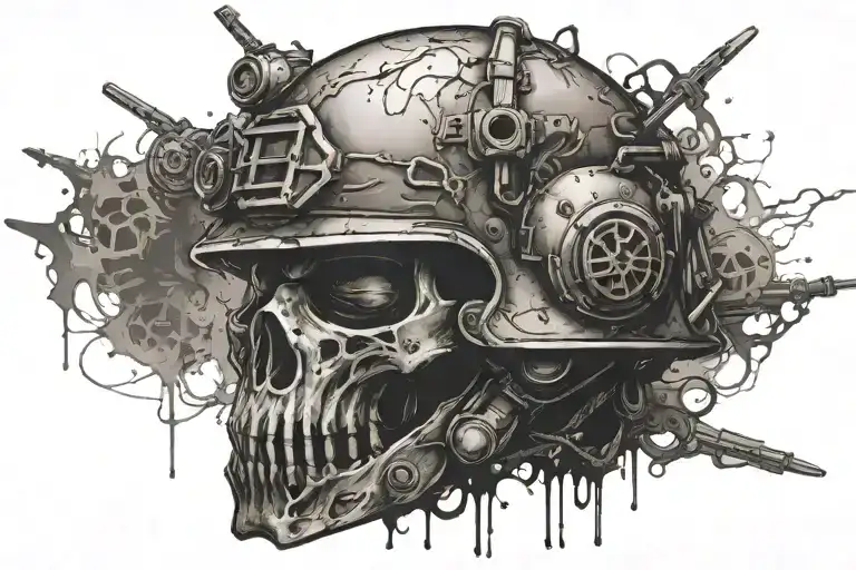 Military Helmet Adorned