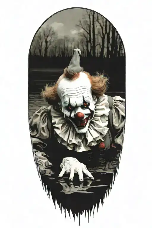 Clown Drowning In A Lake