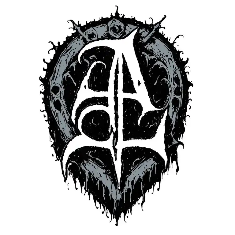 Initials A Nad L Font Tattoo Design