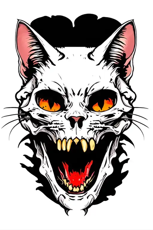 Cat Skull Creepy