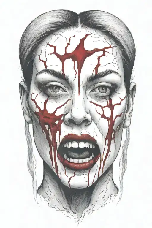 Bloody Head Of A Woman