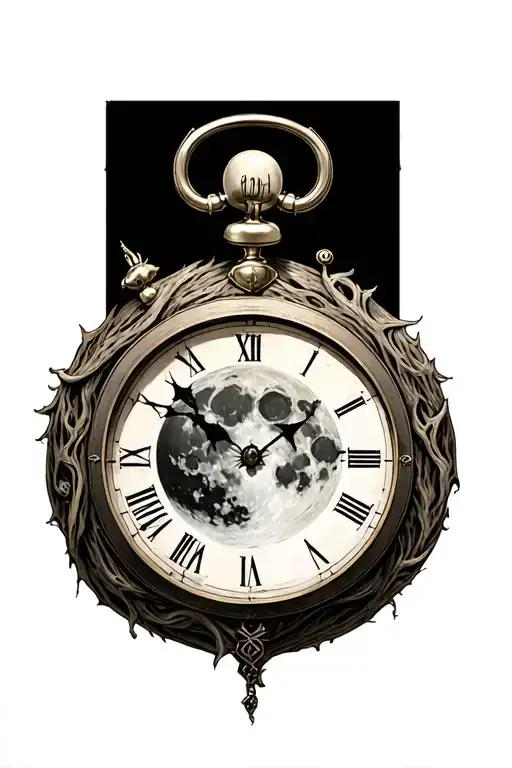 Groot Appareil Photo Realistic Moon With Clock