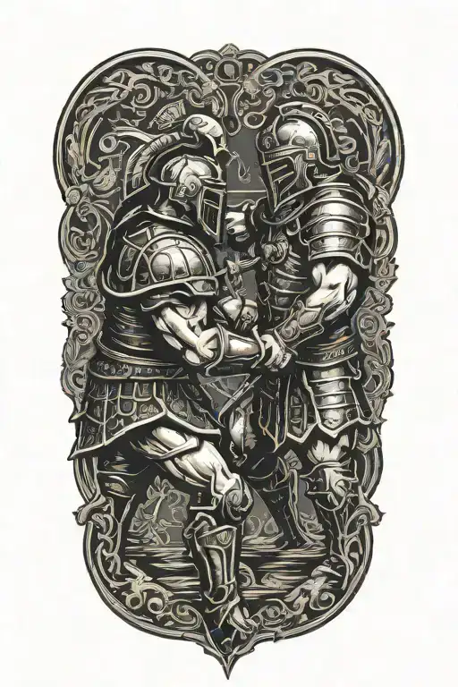 Roman Gladiator Fighting Each Other