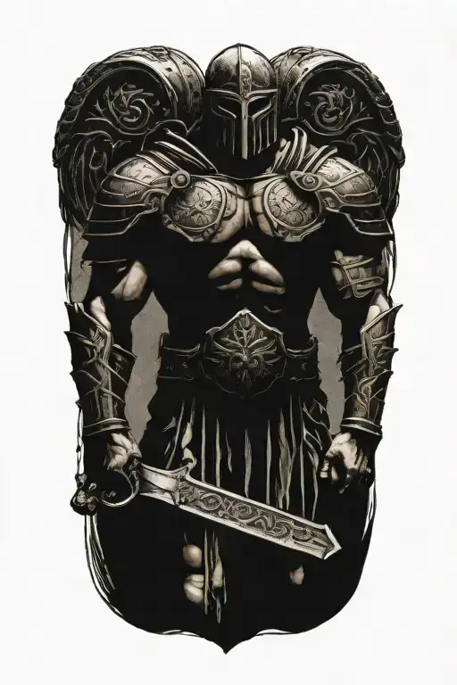 Roman Gladiator Standing Triumphantly