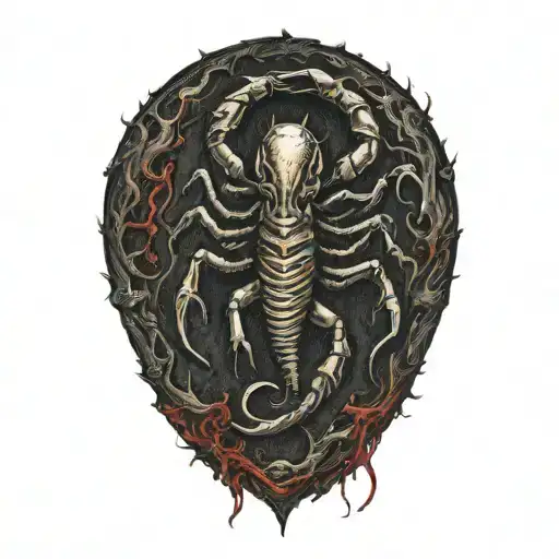 Scorpion Surrounded By Blood