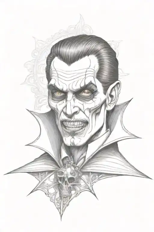 Chicano Style Vampire With Skull