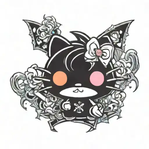 A Creepy Gothic Kuromi Hello Kitty