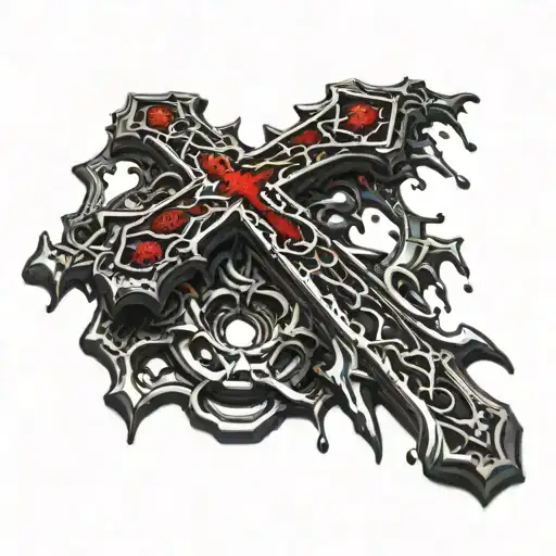 Dark Gothic Cross Dripping With Blood