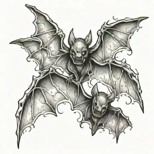 Three Small Creepy Bats