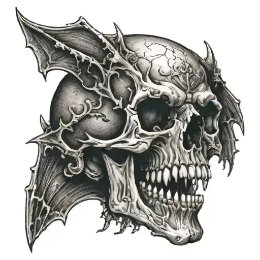 An Ancient Skull With Vampire Fangs