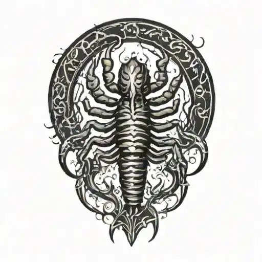 Scorpion Surrounded By Blood