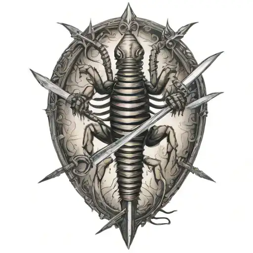 Scorpion Intertwined With A Sword