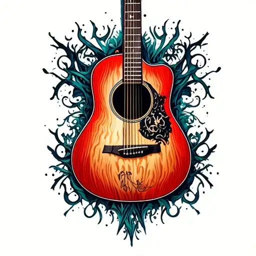 Beautiful Wood Acoustic Guitar