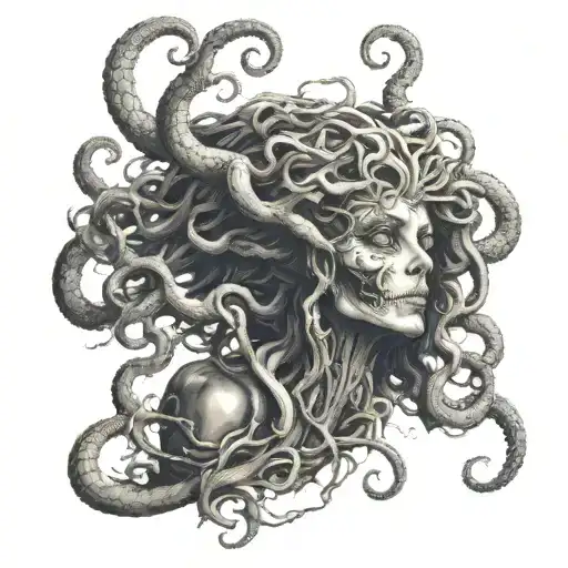Scary Medusa Skeleton