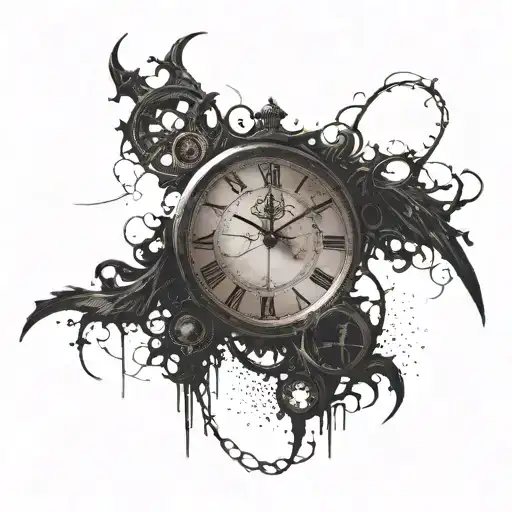 Roma Numeral Broken Clock