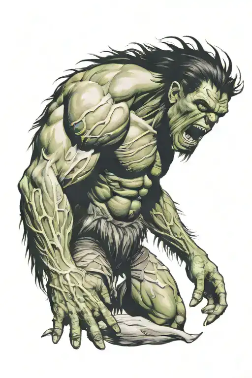 Native American Chief Hulk Angry Screaming Full Body