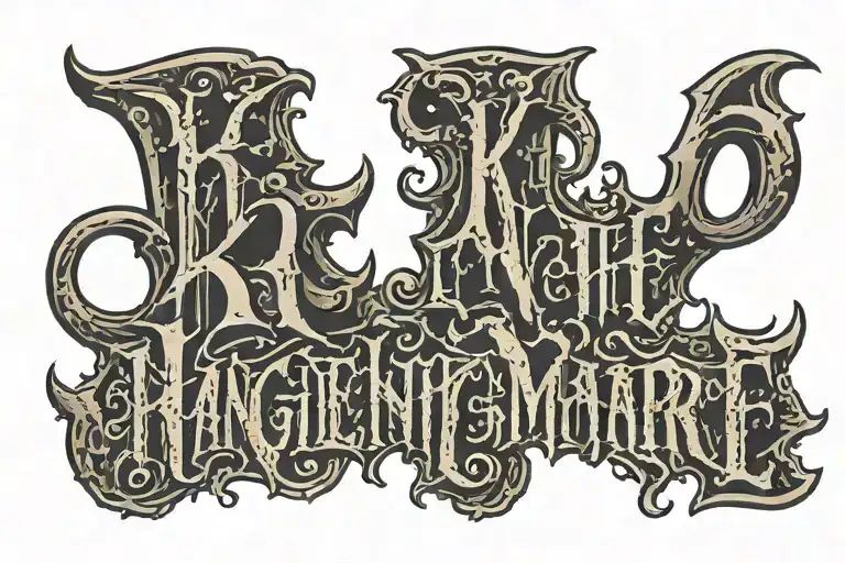 Knightmare Lettering Spelling