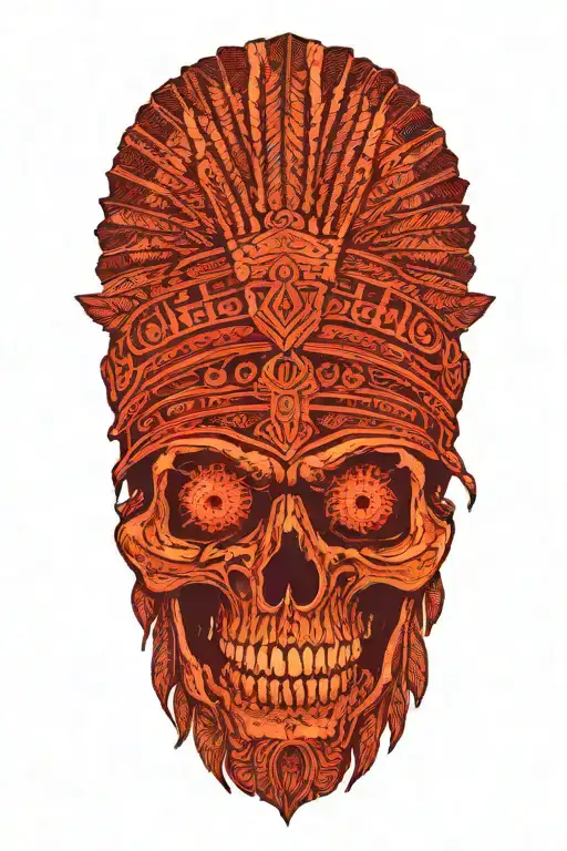 Indian Skull With Head Dress