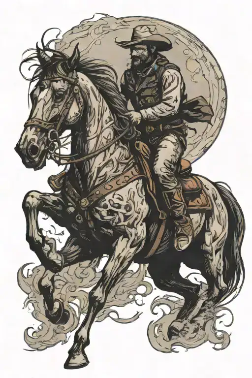 Cowboy Riding A Horse