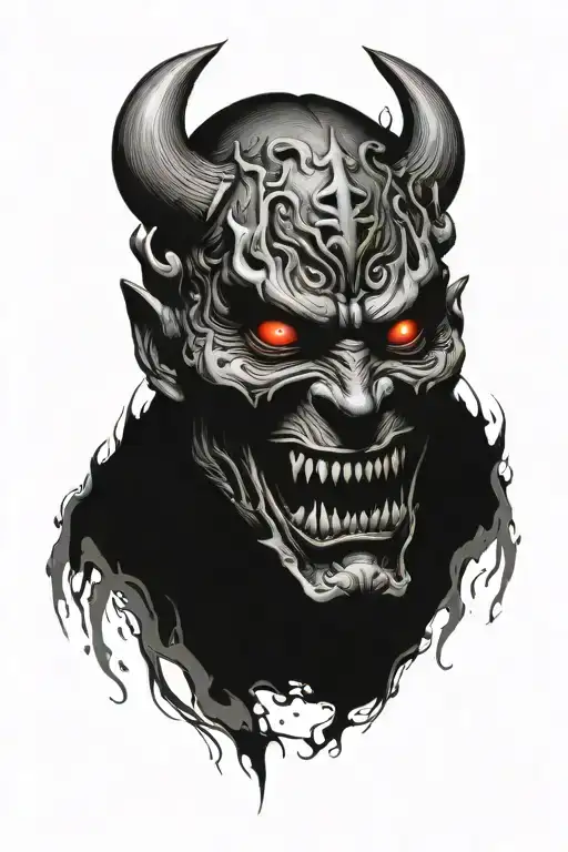 Oni Demon Mask Blood