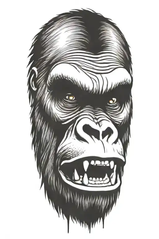 Gorilla Breaking Out Of Chain