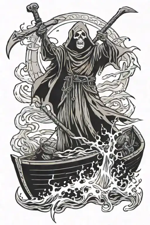 Reaper In Boat