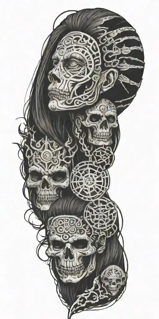 Make Me A Tattoo That Covers The Whole Arm With A Design Of The Nordic Tribes