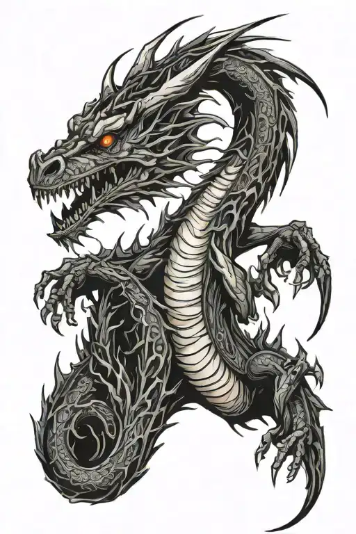 Make Dragon Tattoo With Black Background