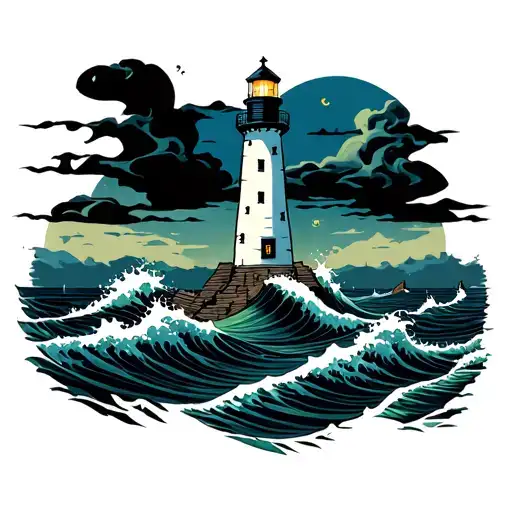 Lighthouse With Waves
