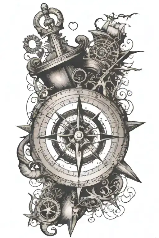 Compass With Anchor And Quote