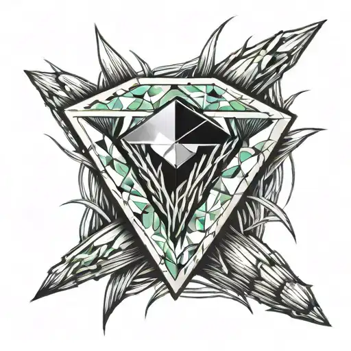 A Blade Of Grass With A Diamond On Top Of It