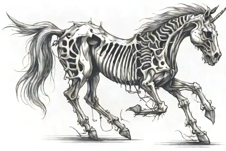 Simple Unicorn Full Body Skeleton Playing