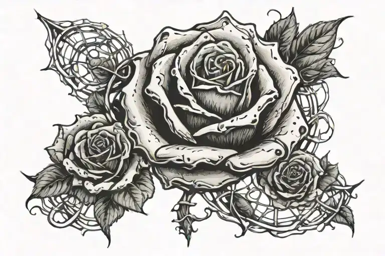 Rose Outside Dna Double Helix Transforming