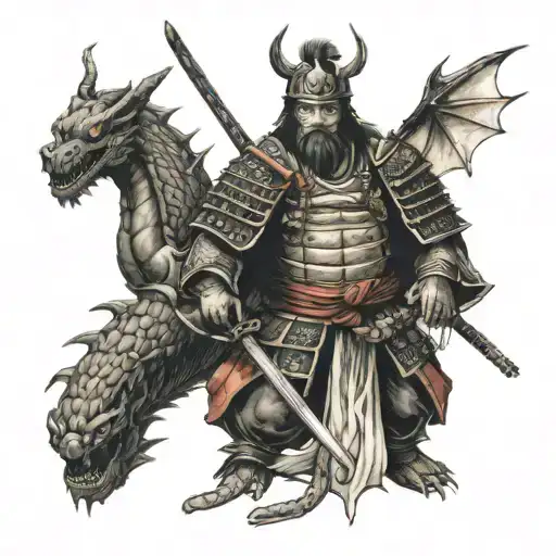 Samurai And Dragon Wrapped