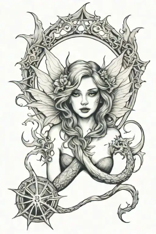Fairy Mermaid Symmetrical