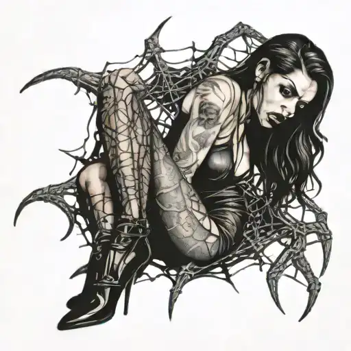 Dark Sexy Woman With Spider Bdsm