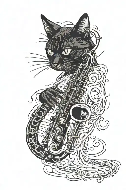 Saxophone Cat Playing