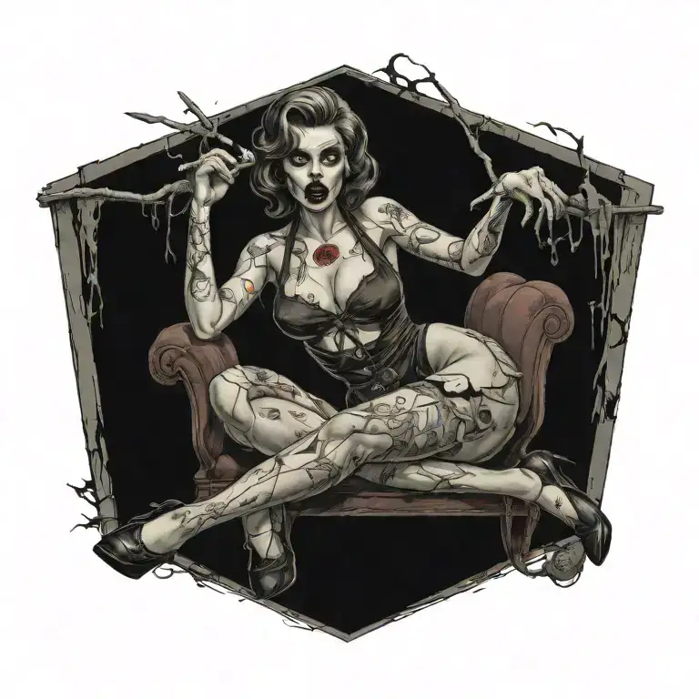 Zombie Pinup Girl That Still Manages To Be Hot
