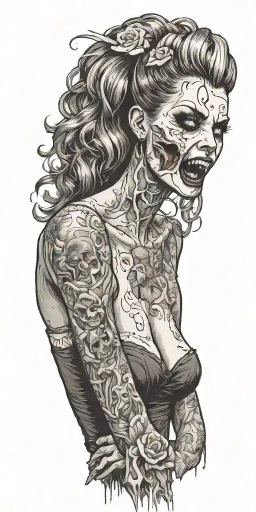 Zombie Pinup Girl That Still Manages To Be Hot