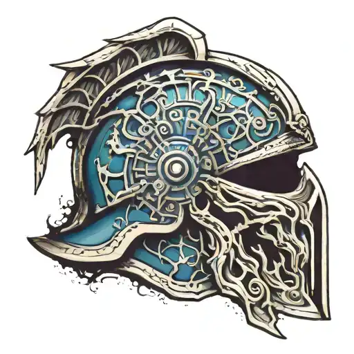 Spartan Helmet Design For Motorcycle Helmet Merged