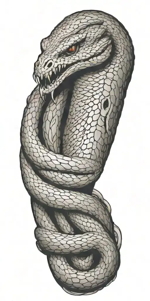 Snake Bursting Out Of The Skin On The Arm And Wrapping Around The Arm