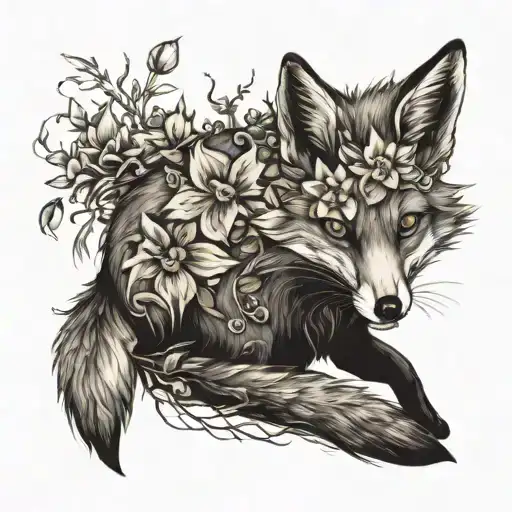 Dead Fox Flowers Laying Down