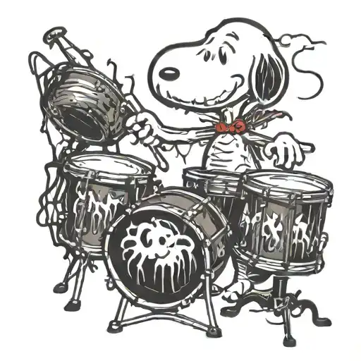 Snoopy Playing Drums