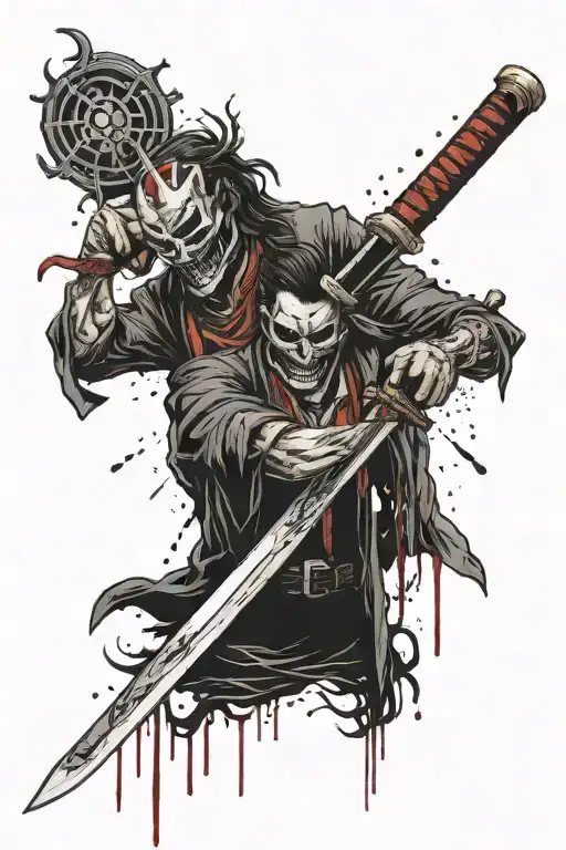 Katana Mafia Symbol Blood