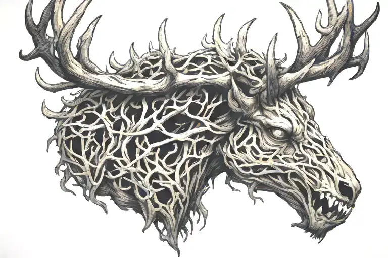 Deer Antlers Intertwined