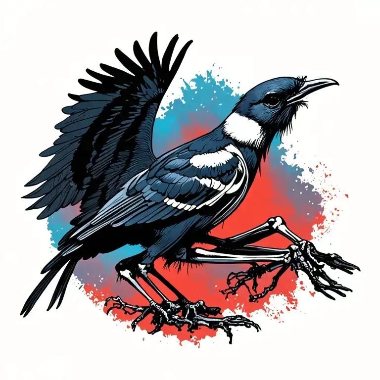 Flying Blackbird Skeleton