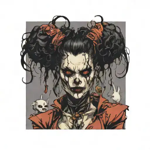 Diablo With Bun And Curly Hair Without Beard Kisses Gentlegirl With Straight Hair